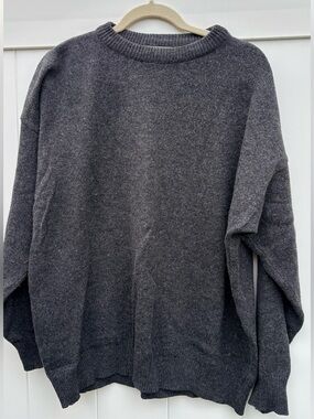 Vintage County Seat- WOOL grey mens sweater- size XL